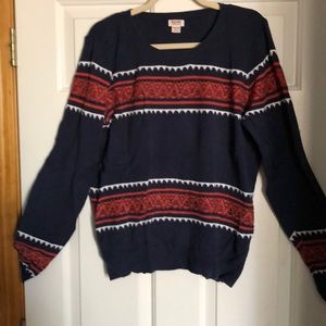 Blue orange and white sweater